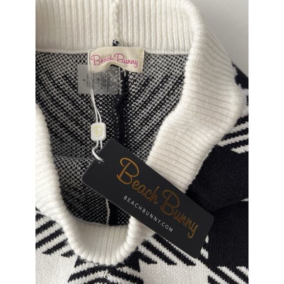 Beach Bunny Knit Joggers Pants Women S White Black Buffalo Check Stretch Cozy - Picture 3 of 11